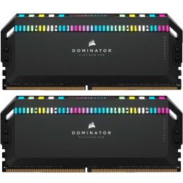 Модуль памяти для компьютера DDR5 32GB (2x16GB) 6400 MHz Dominator Platinum RGB Black Corsair (CMT32 фото 1