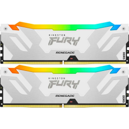 Модуль пам'яті для комп'ютера DDR5 32GB (2x16GB) 7600 MHz Renegade RGB White XMP Kingston Fury (ex. фото 1