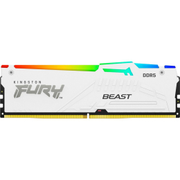 Модуль пам'яті для комп'ютера DDR5 32GB 5200 МГц FURY Beast White RGB Kingston Fury (ex.HyperX) (KF55 фото 1