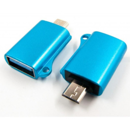 Переходник OTG USB - Micro-USB blue Dengos (ADP-020) фото 1