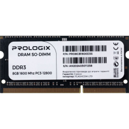 Модуль памяти для ноутбука SoDIMM DDR3 8GB 1600 MHz Prologix (PRO8GB1600D3S) фото 1