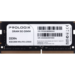 Модуль памяти для ноутбука SoDIMM DDR4 8GB 2666 MHz Prologix (PRO8GB2666D4S) фото 1