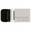 USB флеш накопичувач Transcend 64GB JetFlash OTG 880 Metal Silver USB 3.0 (TS64GJF880S)