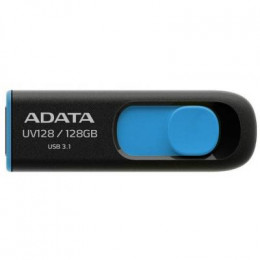 USB флеш накопитель ADATA 128GB UV128 Black/Blue USB 3.1 (AUV128-128G-RBE) фото 1